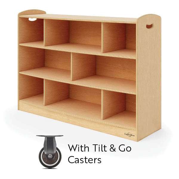 3 Level Shelving with Solid Kickplates and Casters