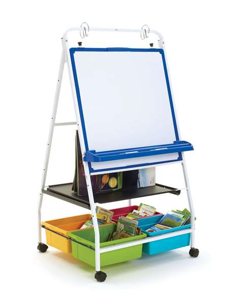 White board can hang from easel or be removed