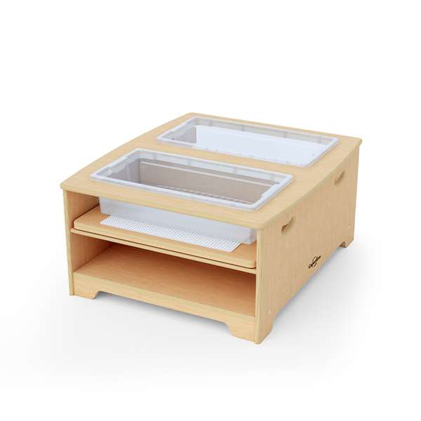 Double Wide Sensory Table with lid stowed