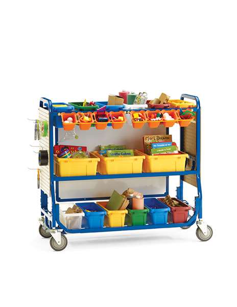 STEM Storage Cart with Pegboard Kit includes 20 hooks