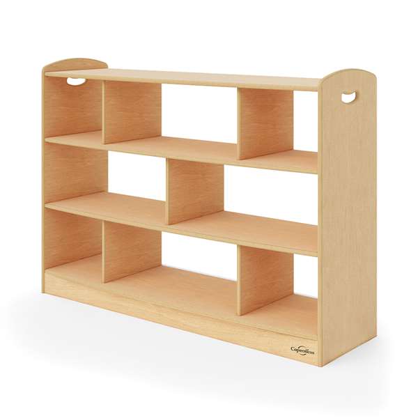 3-Level Open Back Staggered Shelf without optional storage 