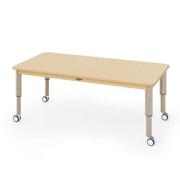 Seoras 60in x 30in Rectangle Birch Adjustable Activity Table with Casters