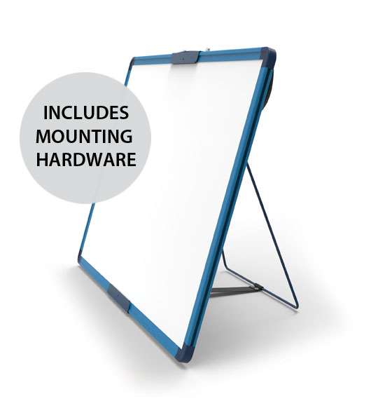 Side view of Pack and Go Whiteboard Easel (kickstand shown)