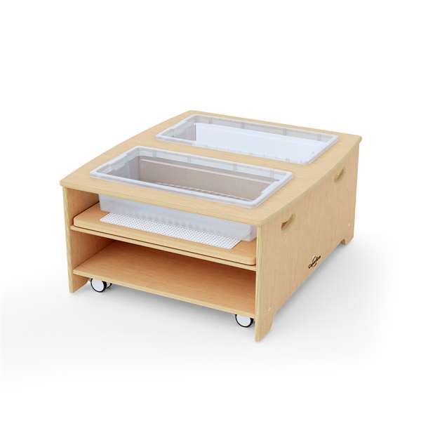 Double Wide Sensory Table with lid stowed