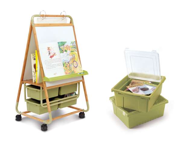 Double Sided Bamboo Teaching Easel with Lids