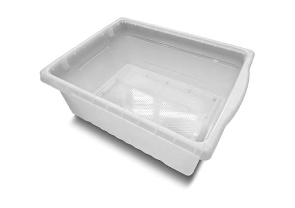 Large Open Tub (Clear) with mesh bottom