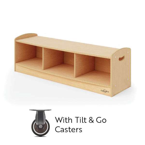 1 Level Shelving with Solid Kickplates and Casters