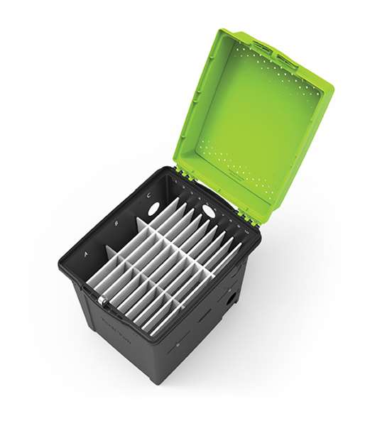 Tech Tub for Phones, open with labels