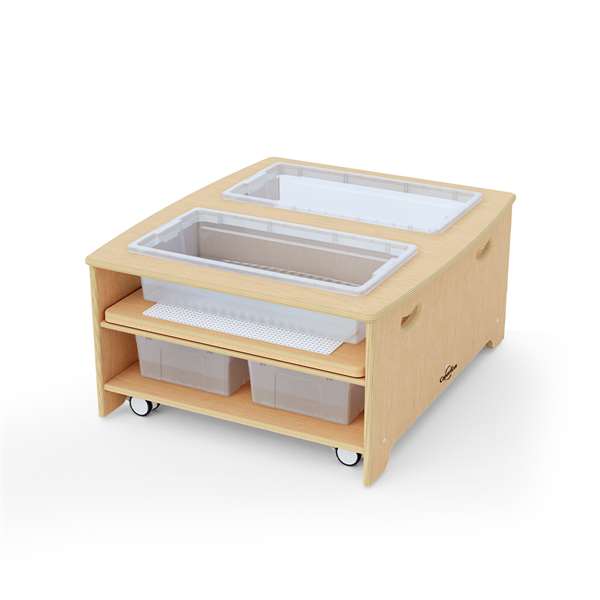 Double Wide Sensory Table with lid stowed