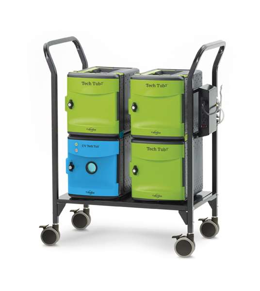 Tech Tub2 Cart for Large Adapters with UV Tub – charges up to 18 devices