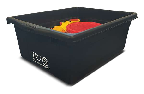Large Open Tub - Black made from 100% recycled post-consumer plastic