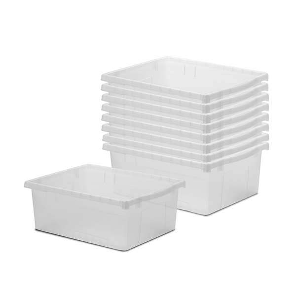 Set of 9 Clear Large Open Tubs