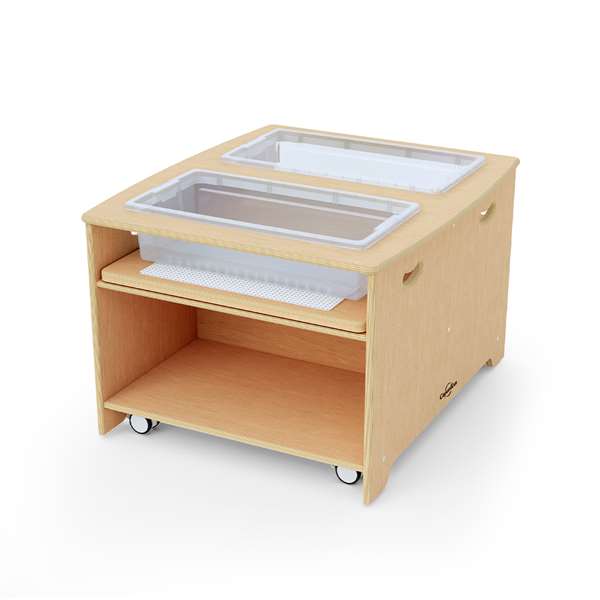 Double Wide Sensory Table with lid stowed