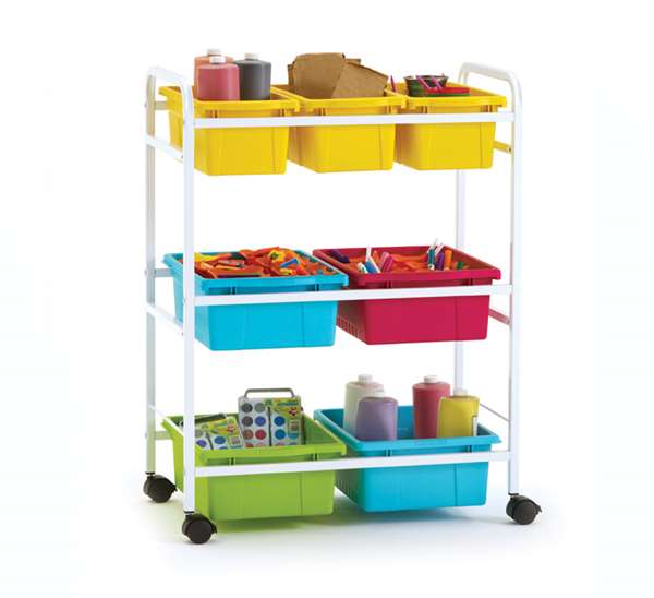 Small Book Browser Cart with Deluxe Tub Pack