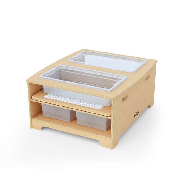 Double Wide Sensory Table with lid stowed
