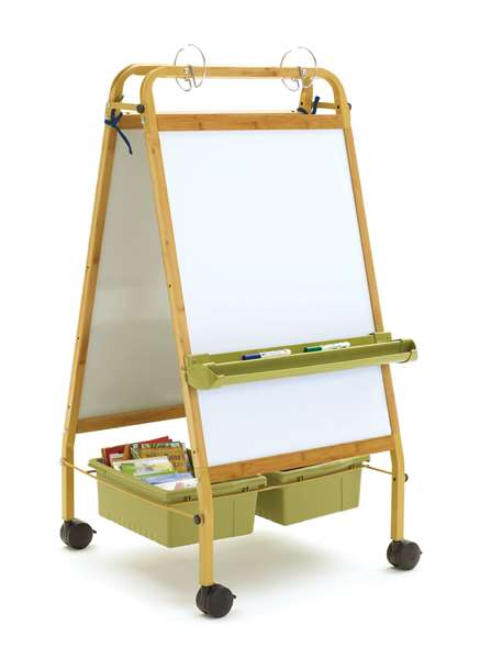 Colorations Premium Free Standing Art Easel with Magnetic Dry Erase & Chalkboard (Item #Bigeasy)