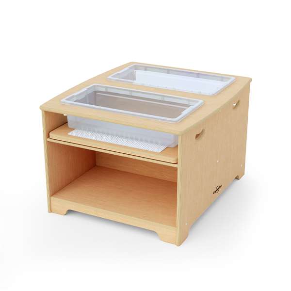Double Wide Sensory Table with lid stowed