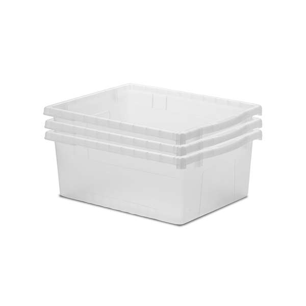 Set of three Clear Large Open Tubs