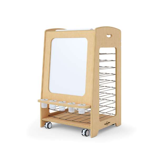 Seoras Birch Painting Easel with Drying Rack (with Casters) 