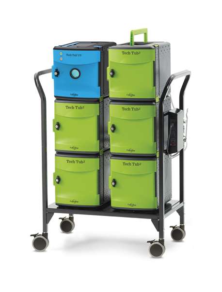 Tech Tub2 Modular Cart with UV Tub – charges 26 devices