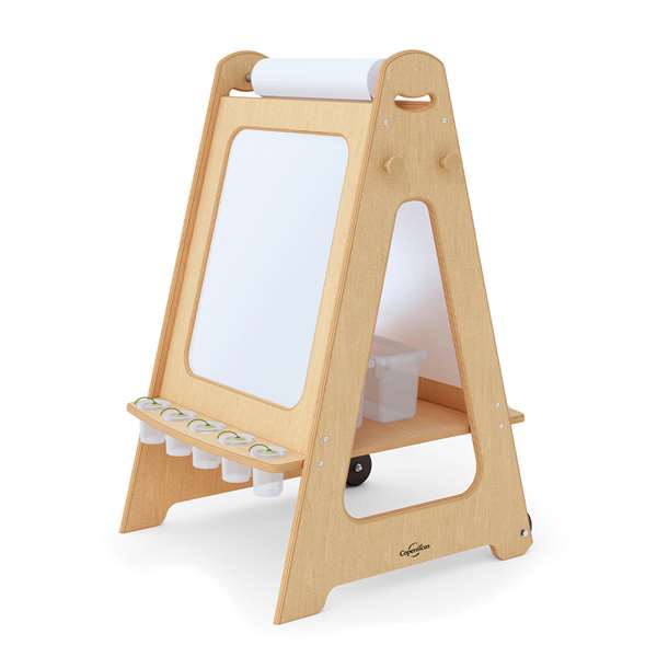 Seoras Birch Double Sided Painting Easel with Clear Tubs