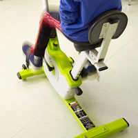Student pedaling stationary bike Self-regulation Classroom Cruiser