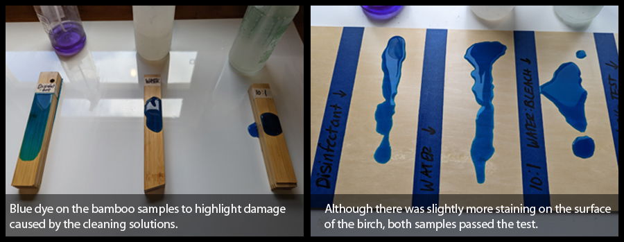 Surface Cleaner Tests on Bamboo