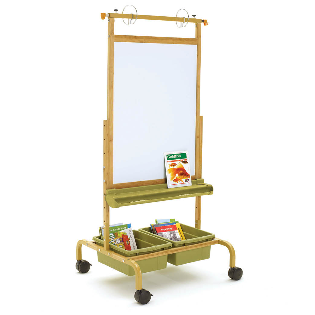 Colorations Premium Free Standing Art Easel with Magnetic Dry Erase & Chalkboard (Item #Bigeasy)