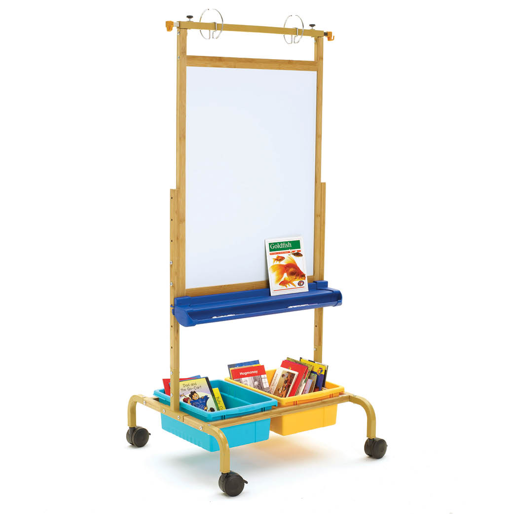 Classroom Chart Stand with Storage Bins