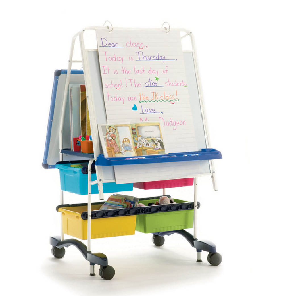 Colorations Premium Free Standing Art Easel with Magnetic Dry Erase & Chalkboard (Item #Bigeasy)