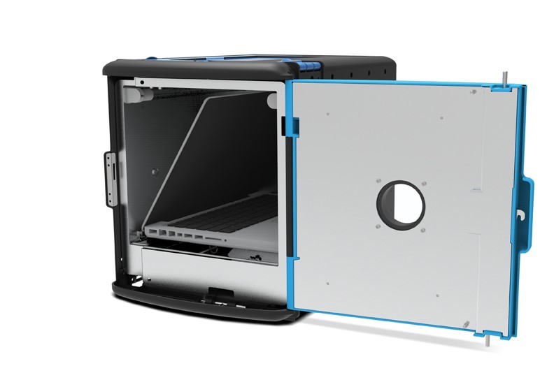 Tech Tub UV with laptop inside